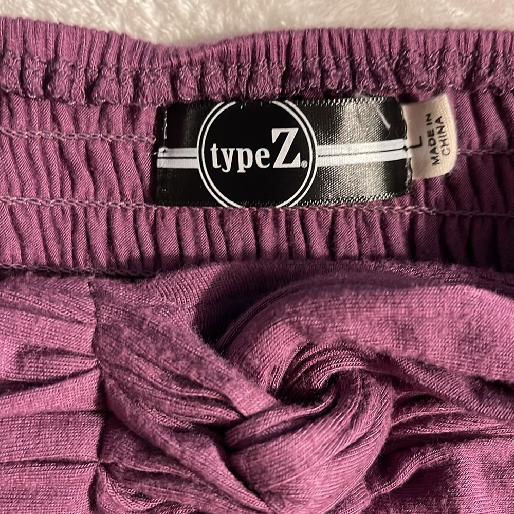 Type Z Strapless Maxi Dress with Tie around Neck Purple Size Large EUC - Picture 7 of 8